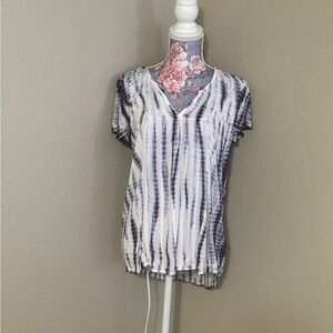 Knox Rose Blue and White Fitted Short Sleeve Tee